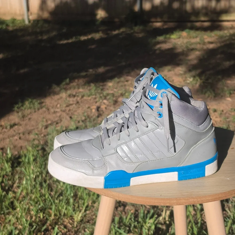 Adidas Originals Hard Court Hi Grey Blue High Top Sneakers G95607 Mens 11